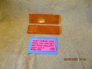 1980'S DODGE D50 COLT FACTORY OEM PAIR AMBER PARKING LIGHT LENS # 1124-244 - Picture 1 of 12