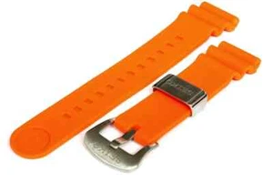 Divers 22mm Silicone strap for Seiko 6306/6309/7S26/7002 watches - Orange - Imagen 1 de 4