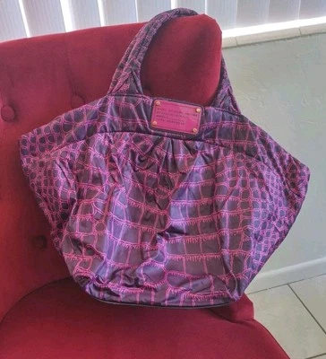 Bolso Shopper Acolchado Gran Marc by Marc Jacobs Rosa Fucsia Nylon Tate Foto 1 de 4