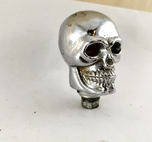 Old school rad rod chrome skull car or truck shifter knob  VERY COOL 2 1/4" tall - Picture 1 of 11