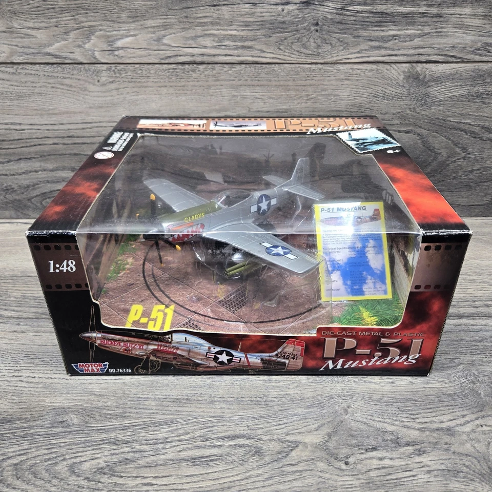 Motor Max Die-cast Metal and Plastic P-51 Mustang Plane Gladys 1:48 Scale NEW - Image 1 of 4