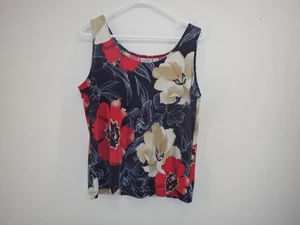 Chicos Womens Blouse Size 2 Easywear Sleeveless Pullover Floral - Picture 1 of 9