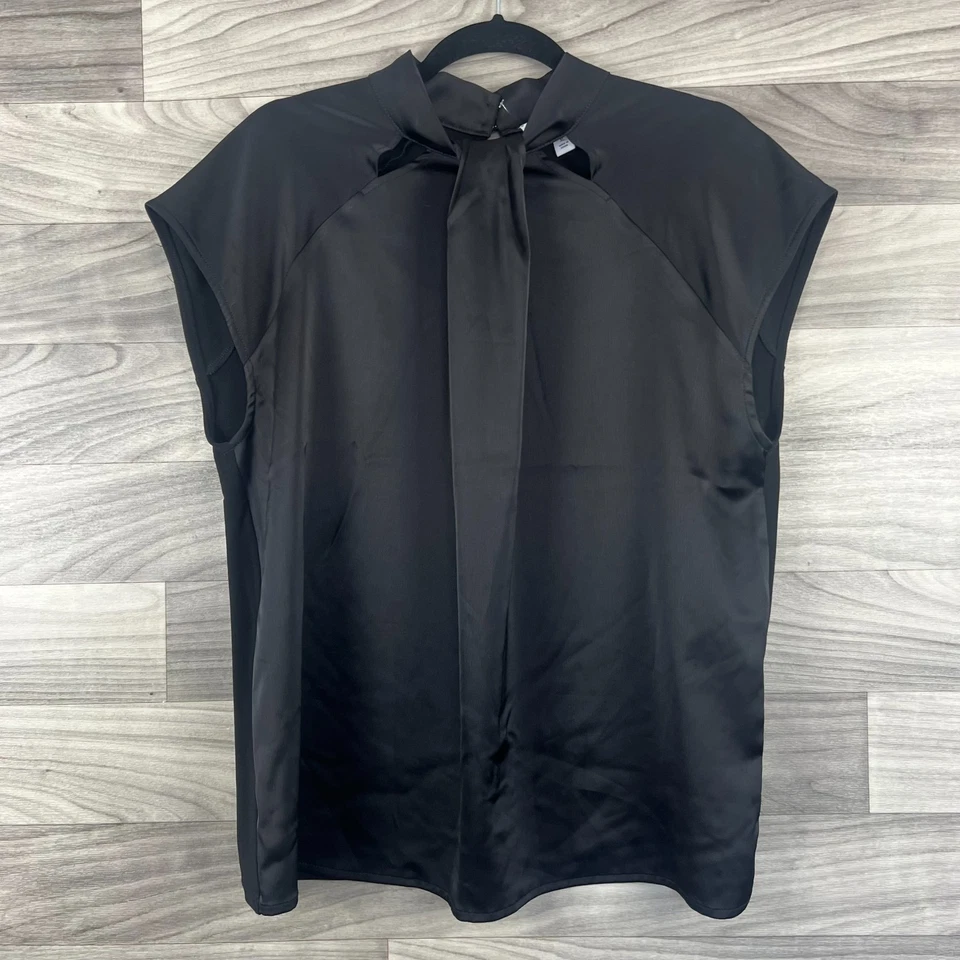 Nine West Blouse Women's XL Black Sleeveless Stretch Twisted Neck Top Pullover - Image 1 of 4