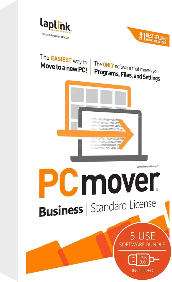 Laplink PAFGPCMB0B005P0RTPML PCmover Business Software 5 Use License - Image 1 of 1