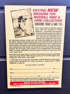 1990 Topps Magazine Order Form insert # B90-TCS - just out of the box - Picture 1 of 1