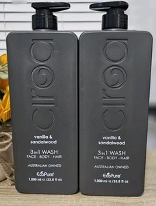 CIROA~ Mens 3 in 1 HAIR, FACE & BODY WASH SANDALWOOD & VANILLA 2-pk - Picture 1 of 3