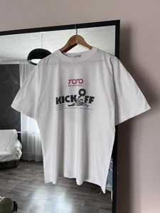Vintage TOTO Kick Off Football T-Shirt Men’s L White Austria Salzburg SV CASINO - Picture 1 of 11