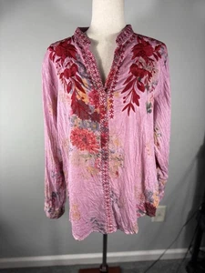 Vintage Goa Floral Print Embroidered Boho Tunic Size 2X - Picture 1 of 11