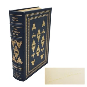 SIGNED The Franklin Library THE COMING FURY By Bruce Catton LEATHER 1980 - Picture 1 of 11