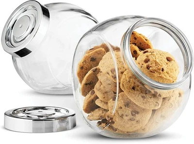 Pandora Glass Candy Jar 75½-Ounce Cookie Jar (2 Pack) with Plastic Airtight S... - Image 1 of 4