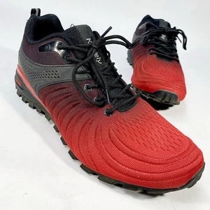 Kricely Men's Trail Running Shoes Fashion Walking Hiking US 14 Red Black GC - Picture 1 of 12