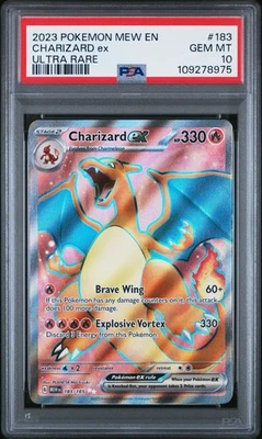 PSA 10 Charizard ex 183/165 Pokemon 151 Mew EN 2023 Ultra Rare GEM MINT Full Art - Image 1 of 2