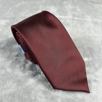 Corbata para hombre Countess Mara corbata borgoña lisa **CORTA** 56"x3" formal boda graduación Foto 1 de 4