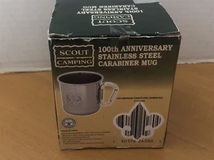 Boy Scouts BSA Stainless Steel Carabiner Camping Mug 100th Anniversary - Picture 1 of 5