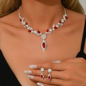 Fringed Collarbone Chain Crystal Luxury Rhinestone Jewelry Wedding - Picture 1 of 17