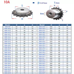 10A Sprocket Wheel With Stepped Gear 5/8" Teeth Pitch 10 Teeth - 44 Teeth - Picture 1 of 4