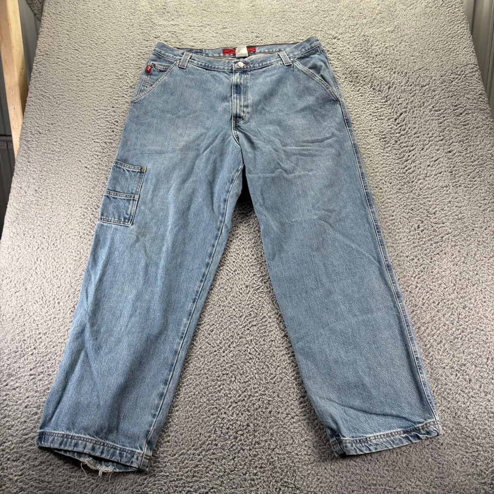 Vintage Guess Jeans Mens 38x32 Blue Light Wash Carpenter Relaxed Baggy Denim - Image 1 of 4