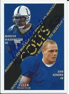 Signierte Marcus Washington Colts 2000 Fleer Tradition Football Karte #347 - Bild 1 von 1
