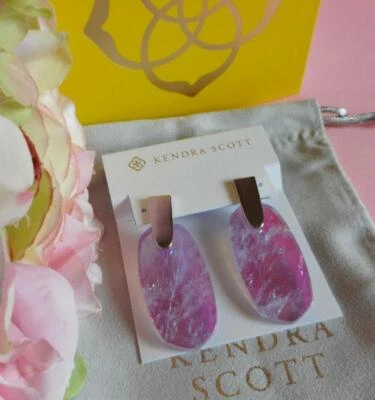 Pendientes Kendra Scott Aragón Amatista Vidrio Dicroico y Rodio Chapados en Pendientes Nuevos con Etiquetas Foto 1 de 2