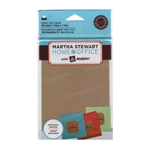Martha Stewart Imprimible Marrón Etiquetas Kraft Frascos Regalos Estantes 36Pk - Imagen 1 de 2