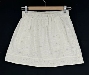 J.Crew White Cotton Eyelet Layered Mini Skirt Women's Size XXS Pockets Preppy - Picture 1 of 9