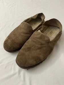 UGG Men's Kenton Suede Slipper Shoe Sheepskin Suede Shearling Chestnut Size 8 - Picture 1 of 3