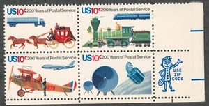 USA. 1572-75. 10c. USPS Zweihundertjährige Ausgabe. 1575a. Reißverschluss Block von 4. Neuwertig mit 1975 - Bild 1 von 2
