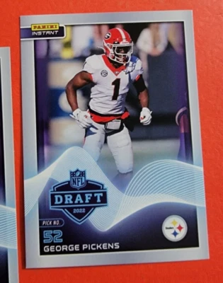 George Pickens ROOKIE CARD #1/764 2022 PANINI INSTANT DRAFT DALLAS COWBOYS - Image 1 of 2