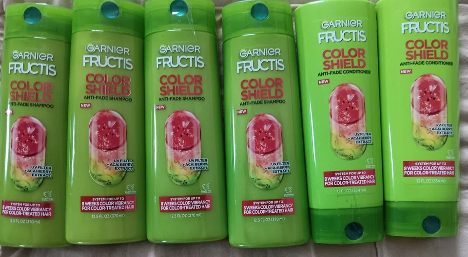 Garnier Fructis Color Shield Acai Berry & Grape Seed Oil Shampoo Conditioner Lot - Image 1 of 4
