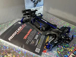 Traxxas Rustler Ultimate Edition 4x4 Vxl Chassis Roller Blue Brushless Aluminum - Picture 1 of 7