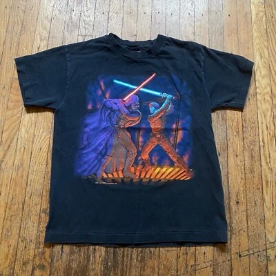 Vtg 1996 Star Wars The Empire Strikes Back T-Shirt Boys Youth M Darth Vader - Image 1 of 4