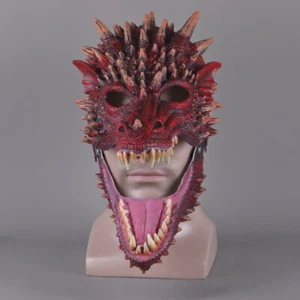 Open Moving Mouth Dragon Dinoaur Masks Cosplay Animal Fancy Dress Headwear Props - Picture 1 of 12