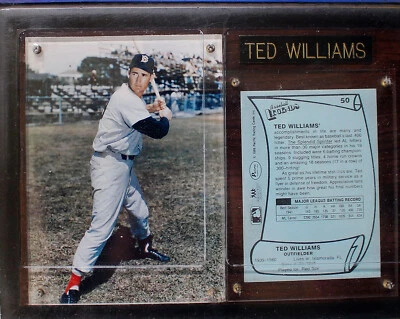 Ted Williams Collectors Wall Plaque Card & Photo Boston Red Sox MLB - New - Image 1 of 3
