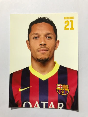 ADRIANO CORREIA-FC Barcelona-18 Caps BRAZIL-Official Club Card-unsigned-AK Cover