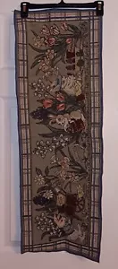 VTG Easter Bunny Rabbit Tapestry Table Runner Spring Floral Cloth 12"×36" - Picture 1 of 6