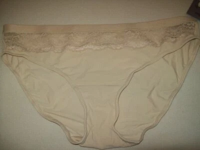 NWT CALVIN KLEIN PERFECTLY FIT BIKINI PANTIES NYLON ELASTANE BEIGE F3006 02K L - Image 1 of 2