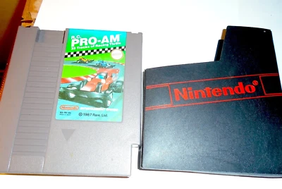 NES Nintendo RC PRO-AM, 1987 - 32 Tracks of Racing Thrills cartage and sleve - Image 1 of 3