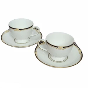 2er Set Wedgewood Cavendish Leigh Form Teetasse & Untertasse Set Fine Bone China - Bild 1 von 12