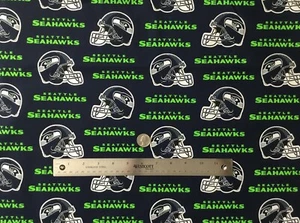 1/4 yard NFL Seattle Seahawks Logo Cotton Fabric 9"x 58" - Picture 1 of 1