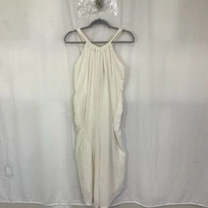 NEU Anthropologie Velvet by Graham & Spencer Ivory Reese Crinkle Neckholder Kleid L - Bild 1 von 13