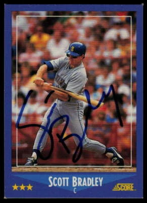 1988 Score #151 Scott Bradley * Seattle Mariners * Auto * Signed * Autographed - Image 1 of 2