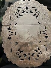Vtg EPC Poole Silver, # 7326S Expandable Trivet, Etched Swirls & Openwork