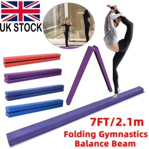 7FT Folding Balance Beam Gymnastics Bars Training Kids Child Home Gym Exercise - Picture 1 of 40