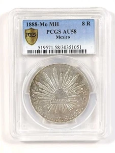 1888-MO MH Mexico City 8 Reales Mexico PCGS AU58 POP 9 - Bild 1 von 5