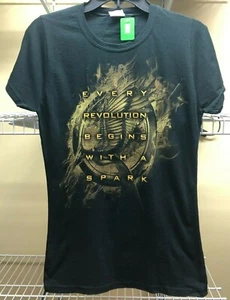 The Hunger Games Catching Fire Promo Movie Black T-Shirt Womens Size XLarge NWOT - Picture 1 of 6