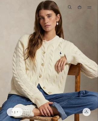 Suéter Polo Ralph Lauren Tejido con Cable Lana Cachemira XS Foto 1 de 4