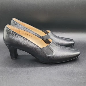 Ros Hommerson Leather Pumps 9 M Black Slip On Comfort Shoes Office business - Picture 1 of 9