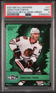 2020-21 Metal Universe Precious Metal Gems Green PMG Jonathan Toews 4/100 Pop 1 - Picture 1 of 3