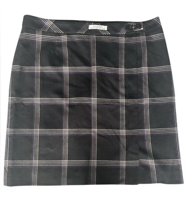 Pendleton Plaid Side Buckle Short Skirt in Black/ Purple Size 16 EUC - Image 1 of 4