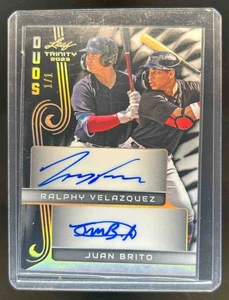 2023 Leaf Trinity Ralphy Velazquez Juan Brito Dual Auto Gold Black #1/1 - Picture 1 of 2